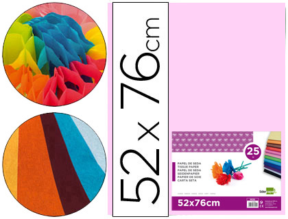 25h. papel seda Liderpapel 52x76cm. 18g/m² rosa